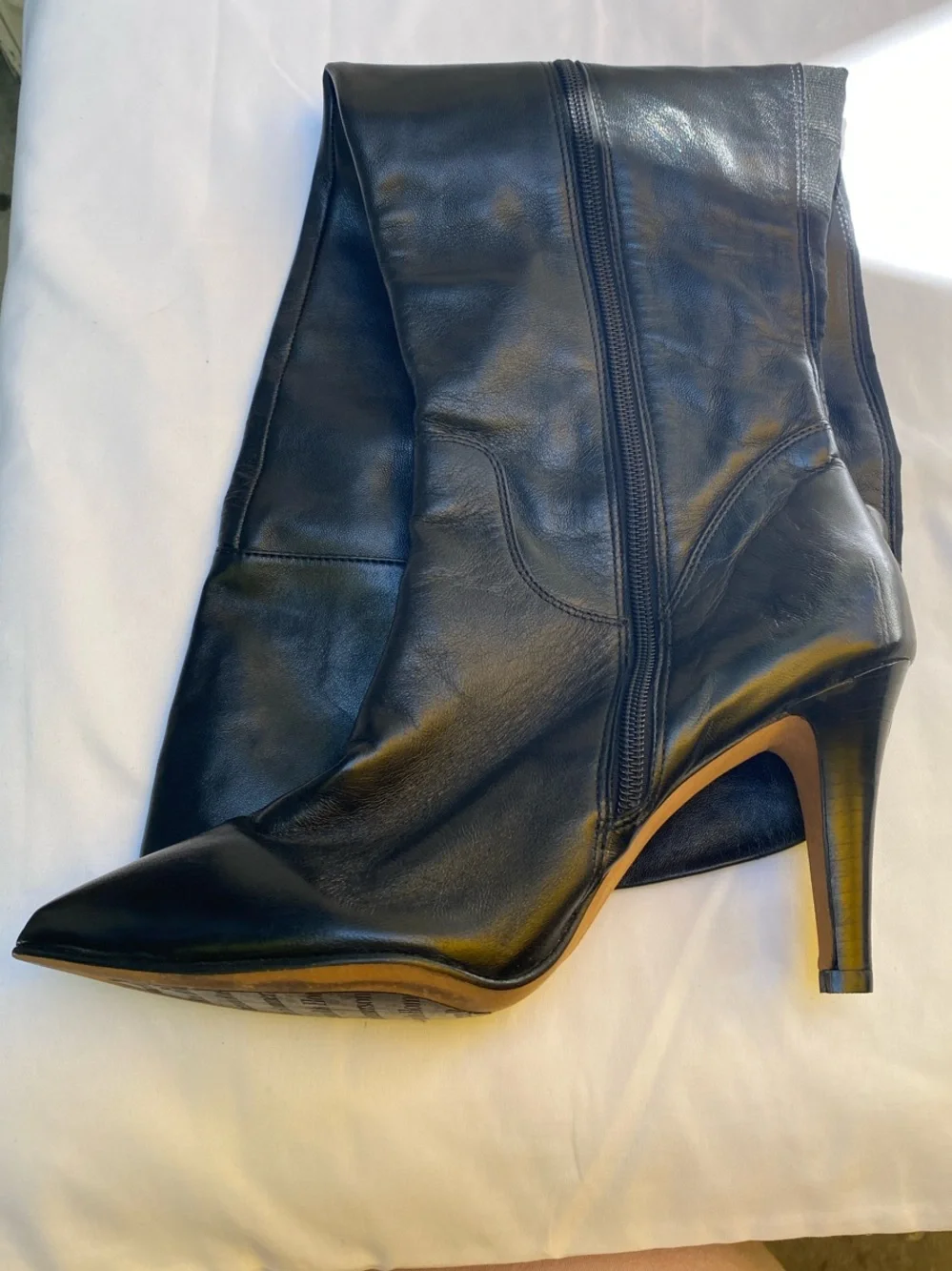 ROS HOMMERSON VINTAGE Classic Black Over-the-Knee Women's Leather Boots Size 10W
